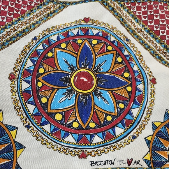 Brighton TC AR Canvas Tote All You Need Is Love with Weaved Handle NWOT - Picture 11 of 11